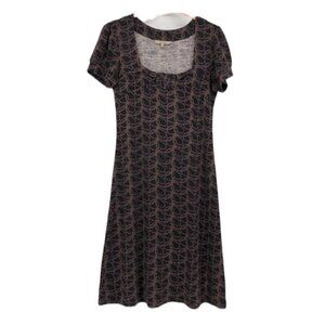 RW&Co purple square neck  circle geometric print mini dress